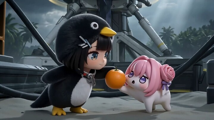 “กุ๊กๆ กะก๊า! น้องเพนกวินกับโดโระ (＾ω＾) ปลูกส้มไว้ให้คุณเยอะเลย 🍊~” 【ดินแดนมรณะ】