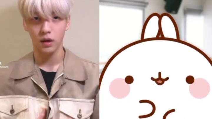 Thỏ Molang bắt chước động tác lăn qua lăn lại của Choi Soo-bin