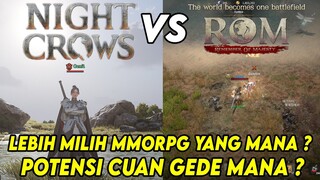 PILIH NIGHT CROWS ATAU ROM ? SAMA SAMA MMORPG AUTO ? GRAPHIC ? GAMEPLAY ? CUAN ? LEBIH BAGUS MANA ?