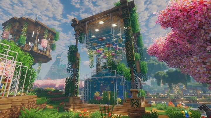 มายคราฟBuilding Tutorial: Hourglass Aquarium