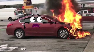 国外经典动画片：汽车着火如果加上表情就更加搞笑了？