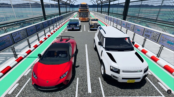Cars Jumps from BIG RAMP & Crash with Spinner
