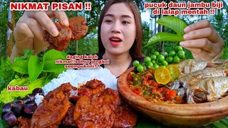 MENU NDESO SEMUR JENGKOL SAMBEL GOANG LALAPAN MENTAH KABAU LEUNCA KECIPIR PUCUK DAUN JAMBU  MENTAH