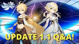 BREAKING NEWS! *INCREASED* RESIN CAP AND MORE! UPDATE 1.1 Q&A! (Genshin Impact)