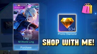 515 MEGA SALE! IT'S PROMO DIAMOND SHOPPING TIME! LET'S BUY M-WORLD SKIN USING 1 DIAMOND ONLY! - MLBB