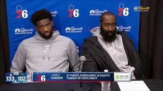 James Harden on debut 76ers: "I'm not afraid of nobody. Anybody that I go against."