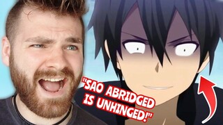 WTF AM I WATCHING?!! | SWORD ART ONLINE ABRIDGED FUNNY MOMENTS | FIRST TIME REACTION!