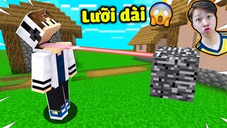 Cái Lưỡi Của Vinh Siêu Dài !! Dám Ăn Bedrock Trong Minecraft !! THỬ THÁCH THÍ NGHIỆM SIÊU HAY