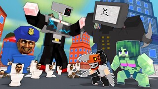 Monster School : SKIBIDI TOILET & CAMERAMAN vs TV MAN, Chainsaw Man & Zombie - Minecraft Animation