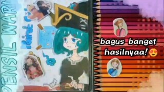 tutorial gambar anime mudah memakai pensil warna Deli