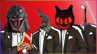 GODZILLA & KNIFE HEAD & CARTOON CAT & LIGHT HEAD - Coffin Dance X Baby Shark COVER