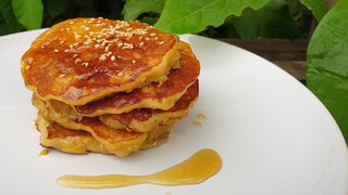 แพนเค้กกล้วยง่ายๆ อาหารคลีน ไร้แป้ง ไม่อ้วน Banana Pancake - ใหม่ใจหนุน