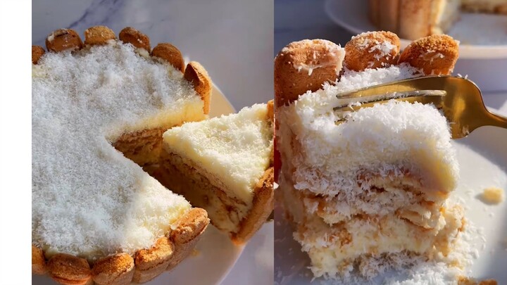 เค้กชีสมะพร้าวขูดเนื้อสัมผัสดีสุดๆ แค่คิดก็ฟินแล้วว่ามันจะหอมขนาดไหน!