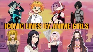 iconic lines by best anime girls ✨