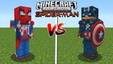 SPIDERMAN vs CAPTAIN AMERICA sa Minecraft PE | Sobrang ANGAS!😱