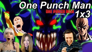One Punch Man 1x3 Reactions | Great Anime Reactors!!! | 【ワンパンマン】【海外の反応】