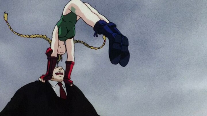 The girl used the head-holding kill