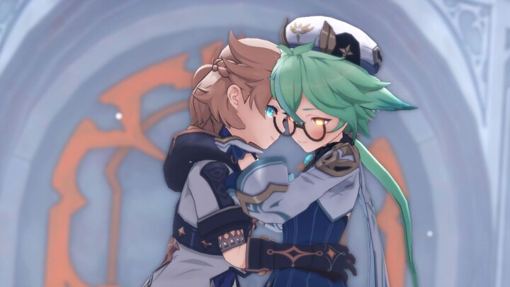 Genshin Impact MMD | My red color comes from you... Dangerous Party 【Abedo × Sugar】