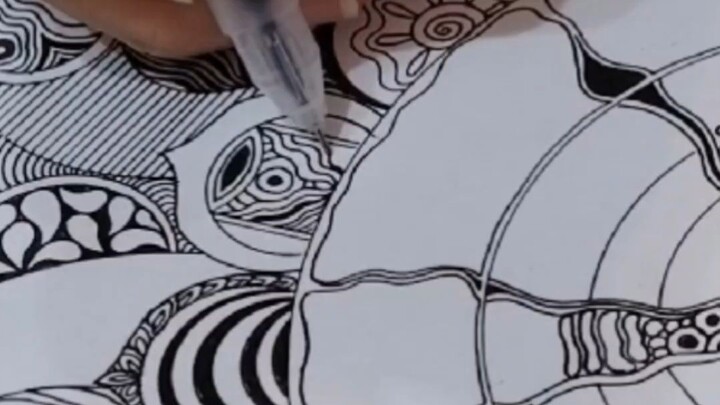 圆形禅绕图 Zentangle - Circle pattern  #zentangle #learntodraw #creativehealing #handcrafted #禅绕画 #绘画治愈 #