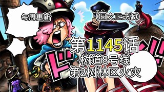 海贼王1145话【树道8号线第2树林区火灾】完整版全图解说！！洛基对洛克斯崇拜的回忆，甚平扑灭大火，军子现身对峙科隆海贼团！！