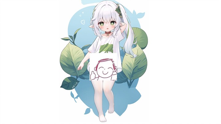 "Nashida + white tights + white T-shirt = a piece of grass god ice cream ❄!" Little Nashida's daily 
