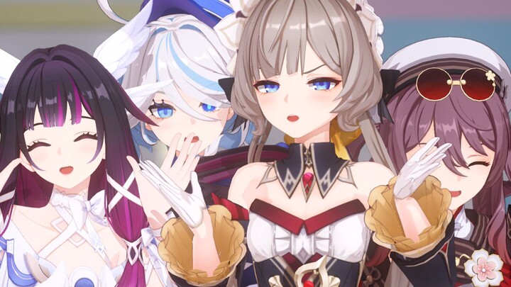 Columbia, Sandrone, Hu Tao, Venti—seriously! Why is that? I don’t know, but… [Genshin Impact MMD]