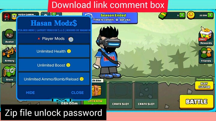Mini militia mod menu version 5.6.0 mega mod menu VIP Apk