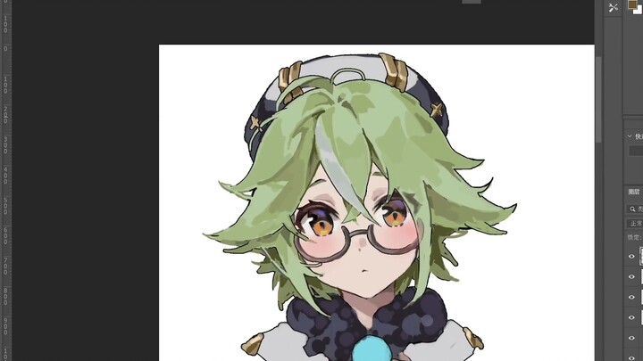 [Painting process] I tried color blocks for the first time and pinched and painted small sugar