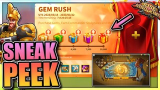 Spring Events Sneak Peek [Gem Rush + Armament Events] Rise of Kingdoms 2023