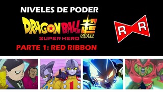 NIVELES de PODER de DRAGON BALL SUPER: SUPER HERO (PARTE 1: RED RIBBON)