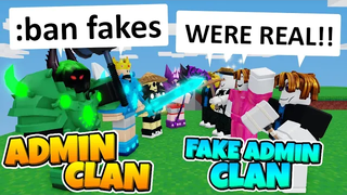 ADMIN CLAN vs FAKE ADMIN CLAN ใน Roblox BedWars