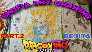 drawing karakter anime Dragonball daima, bejita part.2 coloring