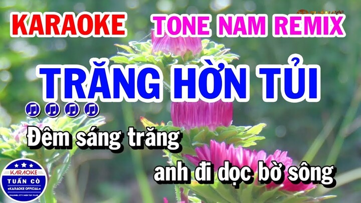 Karaoke Trăng Hờn Tủi | Nhạc Sống Tone Nam Remix | Karaoke Tuấn Cò