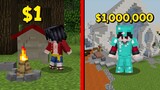 บ้านคนจน $1 เหรียญ VS บ้านคนรวย $1,000,000 เหรียญ (Minecraft)