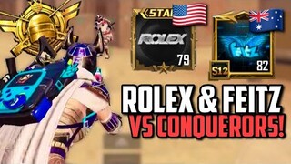 ROLEX + FEITZ VERSUS CONQUEROR ENEMIES ON KARAKIN! | PUBG MOBILE