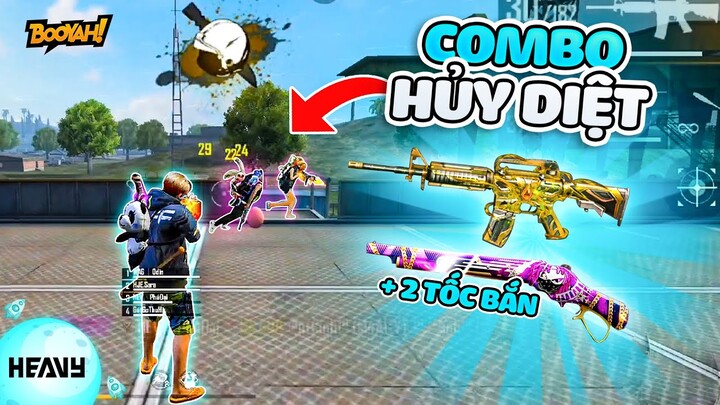 Free Fire l Combo huỷ diệt M4A1 Z  và M1887 +2 tốc bắn | HEAVY PHÚ ĐẠI