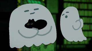 人类扮鬼吓人的万圣节，幽灵在古堡开音乐趴
