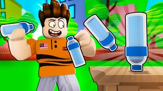 Horangi Pro Buat Bottle Flip... [Trick Shot Simulator 🥏] (Roblox Malaysia)