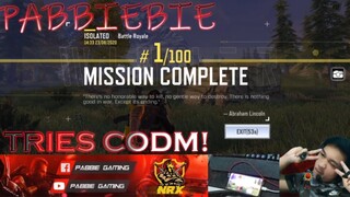 PABBIEBIE TRIES CODM | CLUTCH GAMEPLAY | PRO NINJA MOVES | 27 KILLS | Call of Duty Mobile