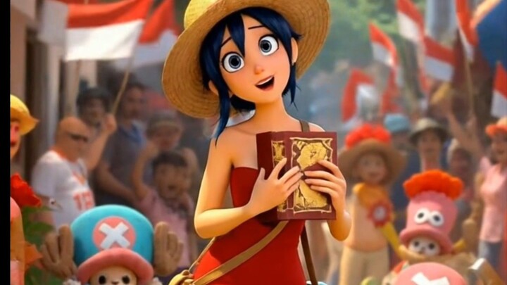Lomba Balap karung Agustusan (animasi AI one piece)