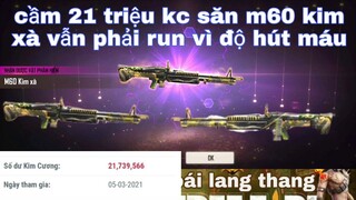 Free fire| review vòng quay bay màu săn skin súng m60 kim xà 21 triệu kim cương vẫn run vì hút máu