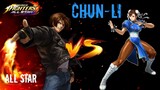 KYO vs. CHUN-LI  😲🔥 |KOF ALLSTAR Vs. TEKKEN 7 | 3v3 , opponent quit haha