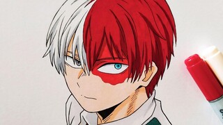 วิธีการวาด Shoto Todoroki - การสอนทีละขั้นตอน ฮีโร่ของฉัน Academia