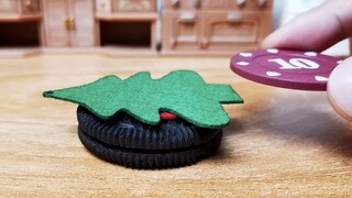 [Stop-motion animation food] Oreos are transformed into burgers, and you can’t bite them down.