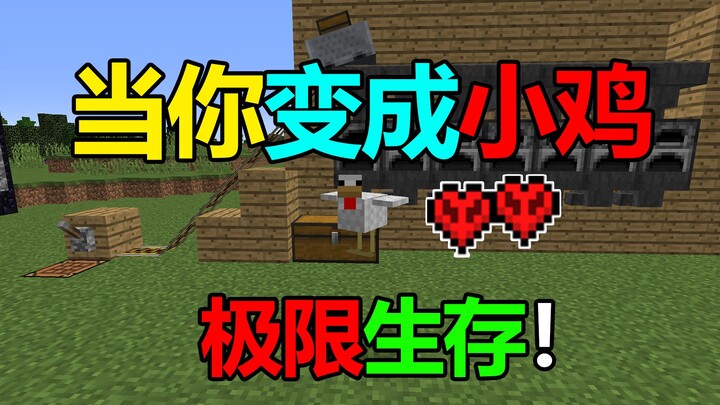 How do you survive when you turn into a little chick? Minecraft Transformation Survival #2