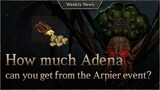 How much Adena can you get from the Arpier event? [Lineage W Weekly News]