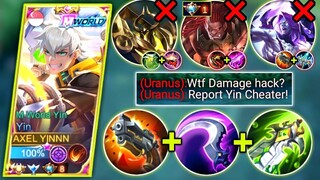 YIN VS MOST UNBEATABLE HERO URANUS IN SIDELNE | BEST BUILD & EMBLEM SIDELANE | MOBILE LEGENDS