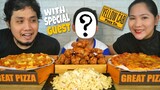 CHICKEN WINGS + PIZZA MUKBANG WITH SPECIAL GUEST | COLLABORATION WITH @Yummy Cool
