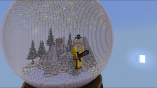 Minecraft / Defeating The Ender Dragon In A Snow Globe | World In A Snow Globe By Odyssey Builds