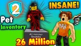 😮Pet Inventory of 🏆Nr 2 Egg Hatcher of ALL TIME in Roblox Bubble Gum Simulator